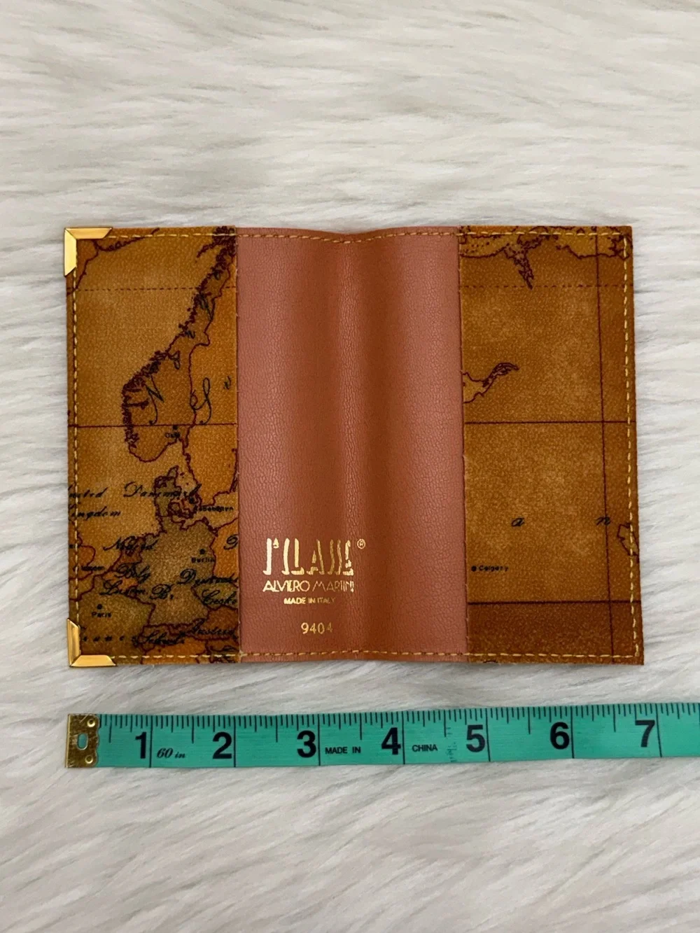 ALVIERO MARTINI - PRIMA CLASSE BROWN TAN PVC LEATHER BIFOLD PASSPORT WALLET
